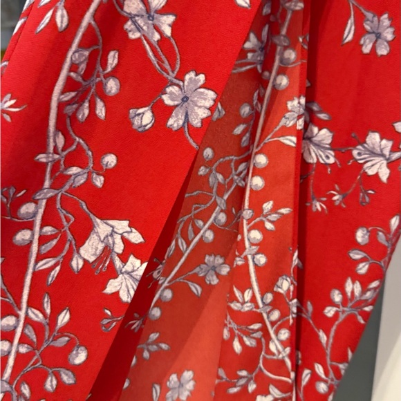 BCBGMAXAZRIA Wide-Leg Floral Pants – Red | New - Picture 8 of 8